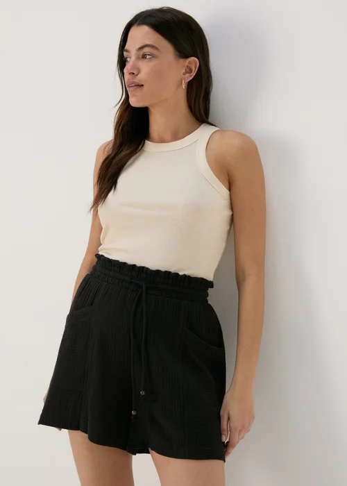 Black Double Cloth Shorts - 8 Image 1