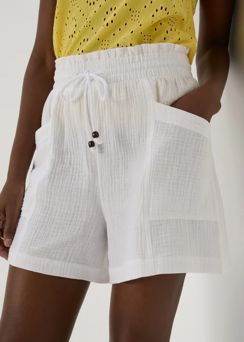 White Double Cloth Shorts - 8 Image 3