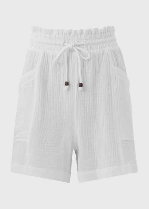 White Double Cloth Shorts - 8 Image 5