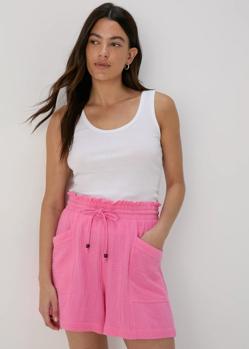 Pink Textured Shorts - 8 Image 1