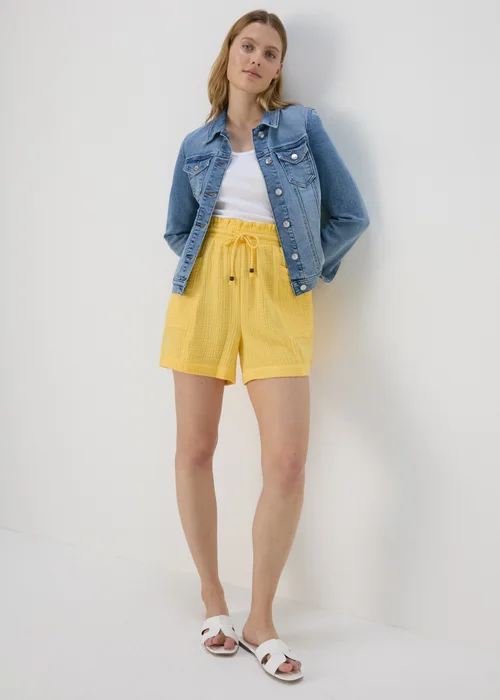 Yellow Double Cloth Shorts - 8 Image 1