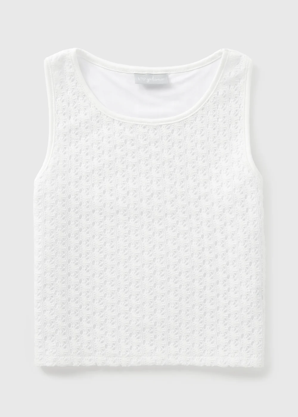 Girls Cream Lace Vest (7-15yrs) - 10 Yrs Image 1