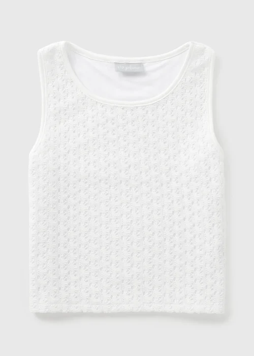 Girls Cream Lace Vest (7-15yrs) - 10 Yrs Image 1