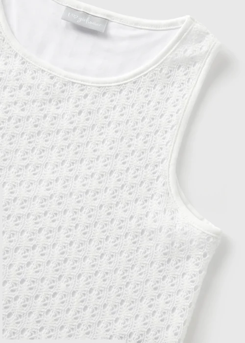 Girls Cream Lace Vest (7-15yrs) - 10 Yrs Image 2