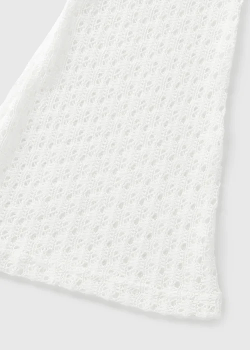 Girls Cream Lace Crochet Flare Trousers (7-15yrs) - 8 Yrs Image 2