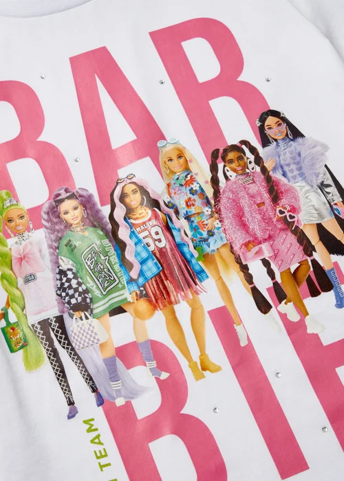 Barbie Girls White T-Shirt (4-12yrs) - Age 4 Years Image 2