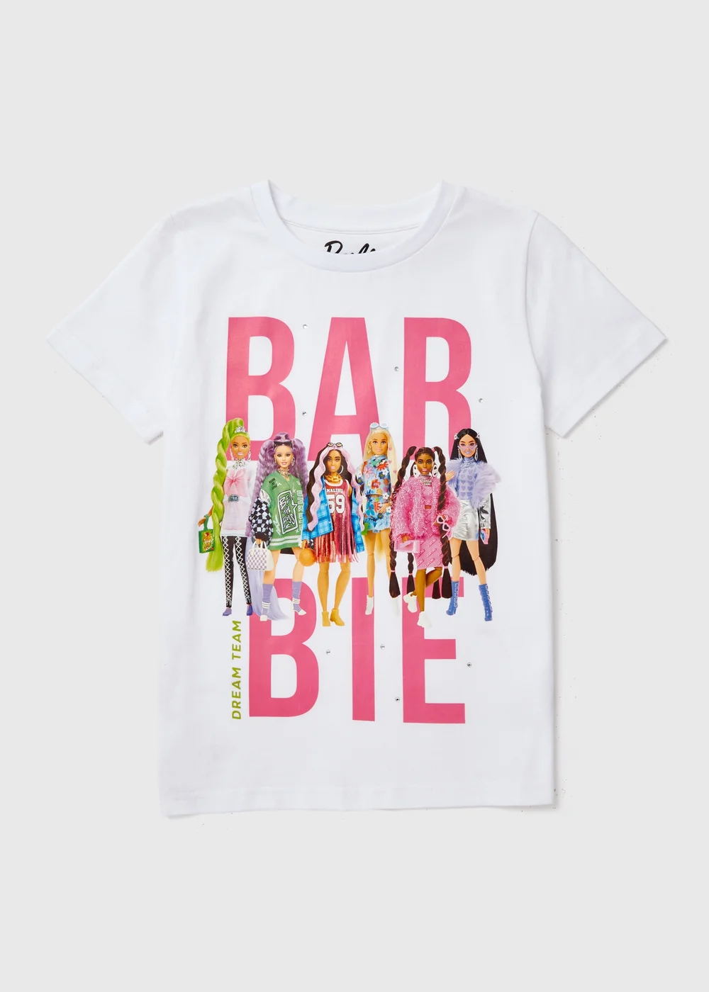 Barbie Girls White T-Shirt (4-12yrs) - Age 4 Years Image 1