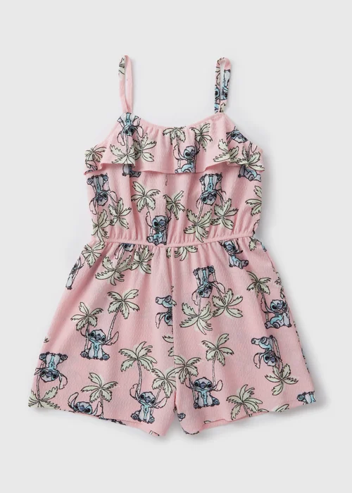 Disney Kids Pink Stitch Playsuit (4-12yrs) - 4 Yrs Image 1