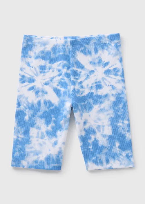 Girls Blue Tie Dye Cycling Shorts (7-13yrs) - Age 7 Years Image 1