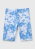 Girls Blue Tie Dye Cycling Shorts (7-13yrs) - Age 7 Years Image 1