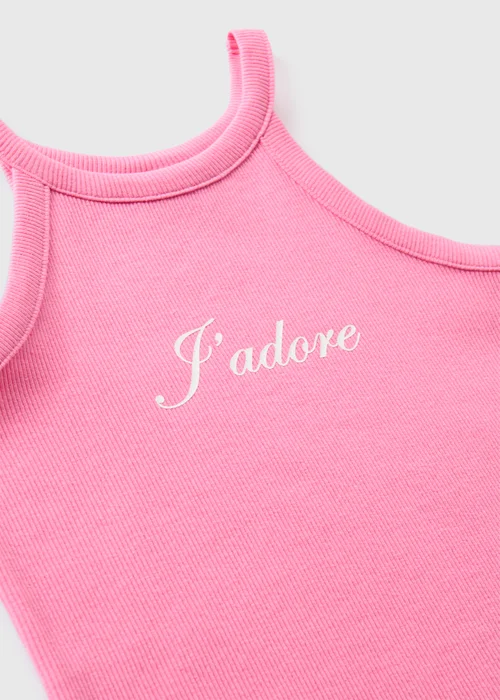 Girls Pink J'Adore Vest Top (7-13yrs) - Age 7 Years Image 2