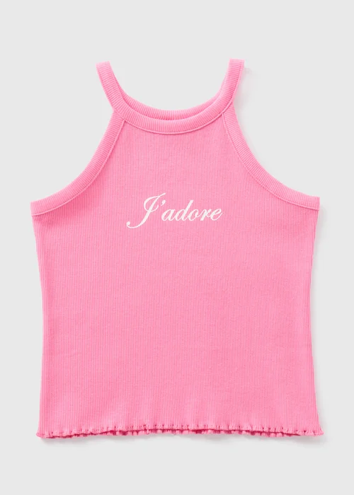 Girls Pink J'Adore Vest Top (7-13yrs) - Age 7 Years Image 1