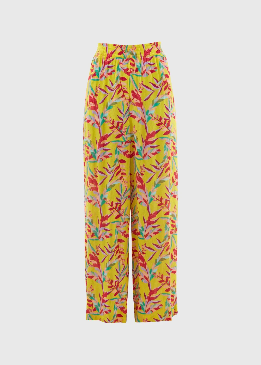 Lime Floral Wide Leg Trousers - 8 Image 5