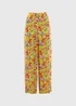 Lime Floral Wide Leg Trousers - 8 Image 5