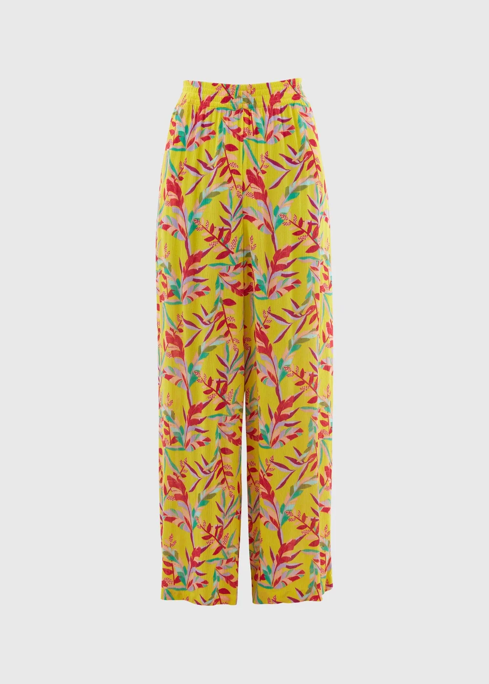 Lime Floral Wide Leg Trousers - 8 Image 4
