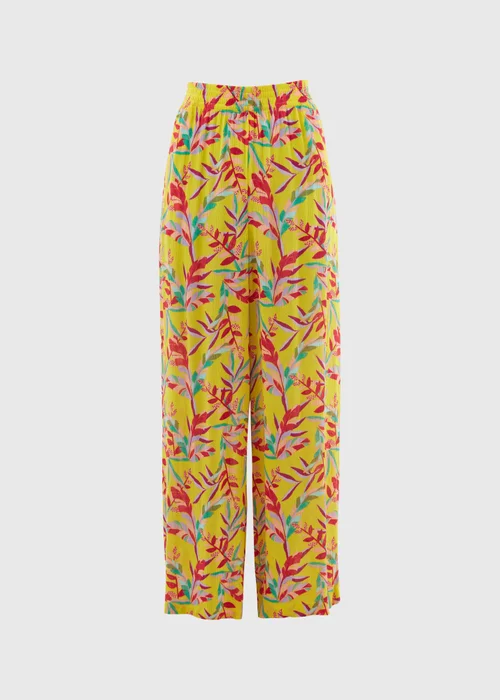 Lime Floral Wide Leg Trousers - 8 Image 4