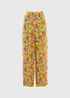 Lime Floral Wide Leg Trousers - 8 Image 4