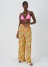 Lime Floral Wide Leg Trousers - 8 Image 1