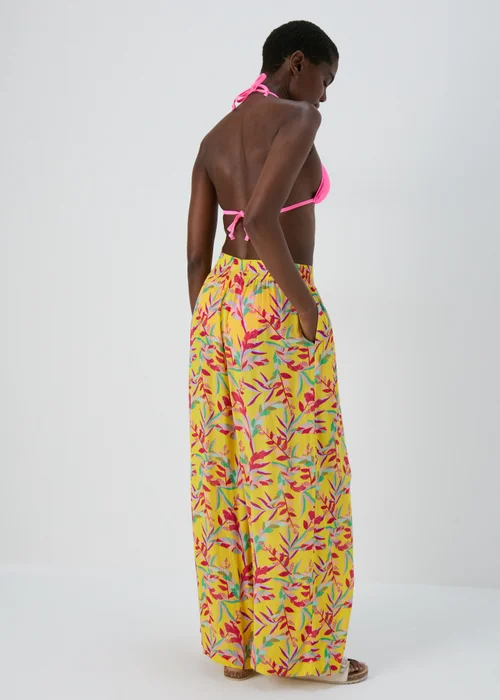 Lime Floral Wide Leg Trousers - 8 Image 2