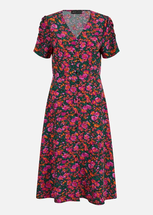 Mela Ditsy Floral Midi Shirt Dress In Pink - 14 Image 3