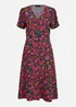 Mela Ditsy Floral Midi Shirt Dress In Pink - 14 Image 3