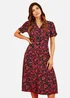 Mela Ditsy Floral Midi Shirt Dress In Pink - 14 Image 1