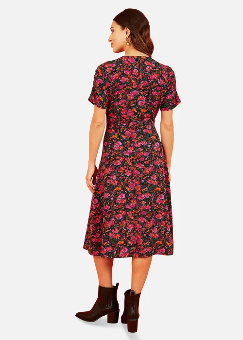 Mela Ditsy Floral Midi Shirt Dress In Pink - 14 Image 4