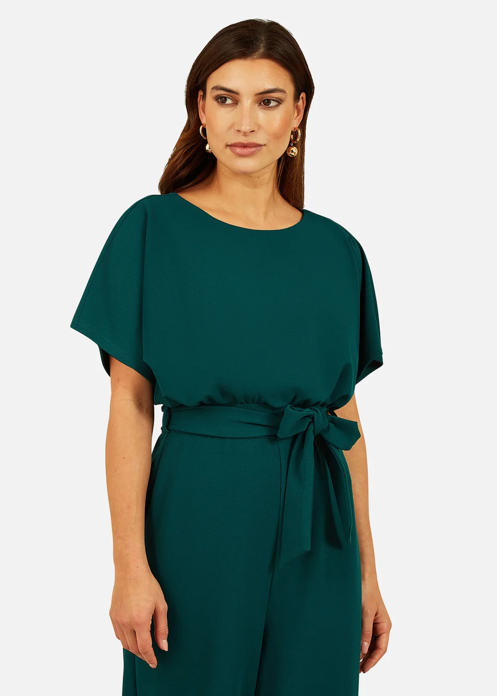 Mela Batwing Stretch Jumpsuit in Green - 10 Image 2