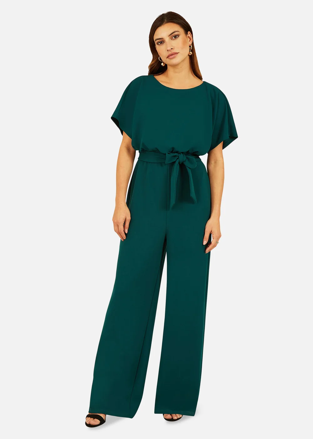 Mela Batwing Stretch Jumpsuit in Green - 10 Image 1