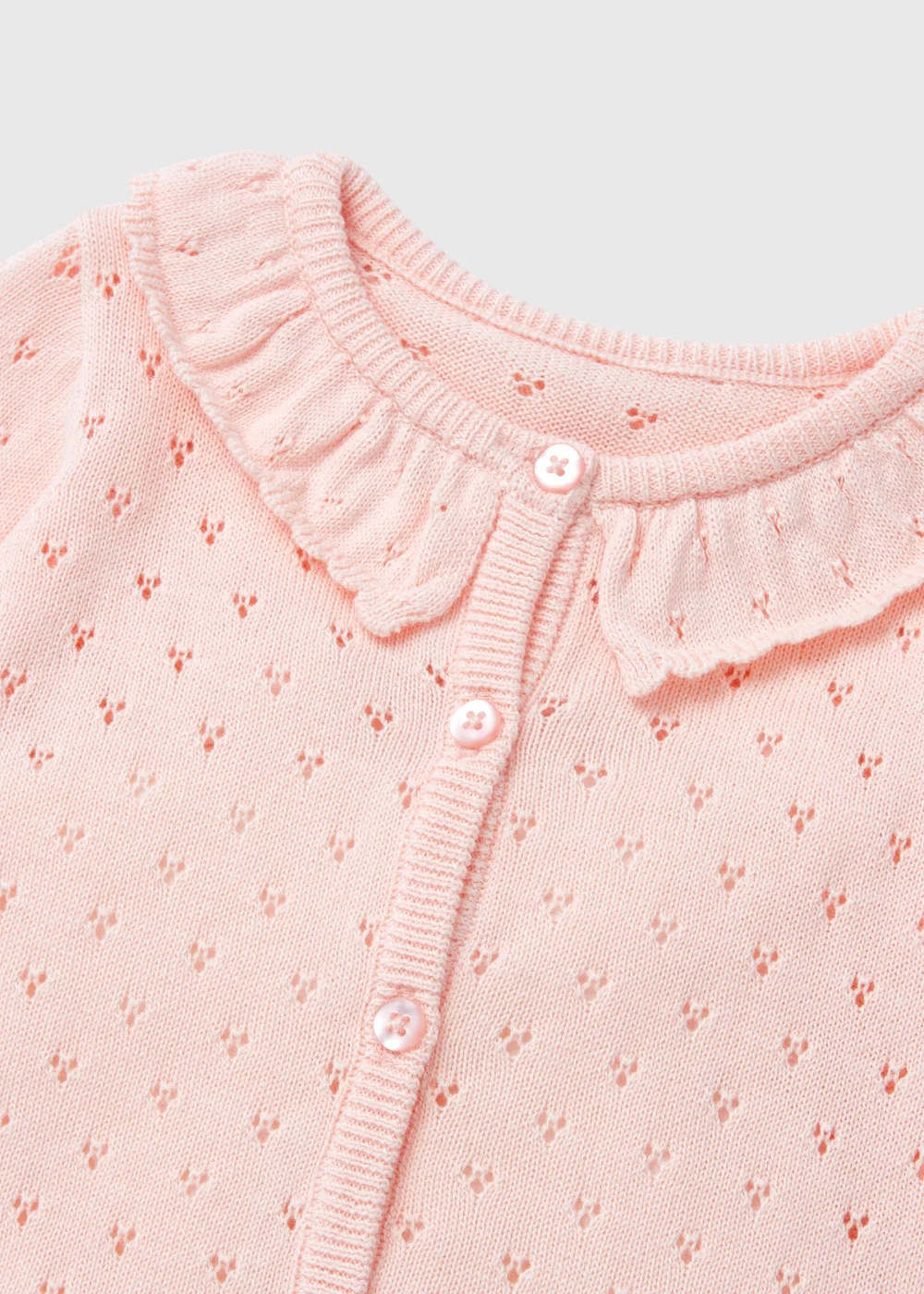 Baby Pink Lace Trim Cardigan (Newborn-23mths) - 0-3 months Image 2