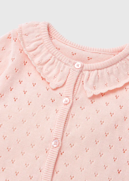 Baby Pink Lace Trim Cardigan (Newborn-23mths) - 0-3 months Image 2