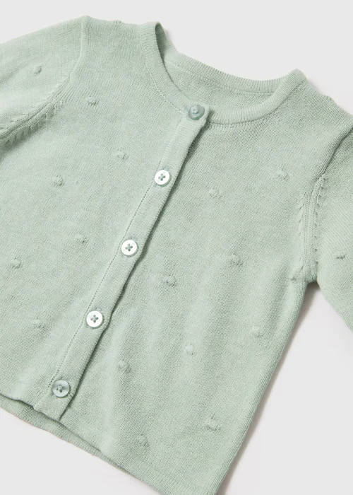 Baby Sage Bobble Knit Cardigan (Newborn-23mths) - 0-3 months Image 2