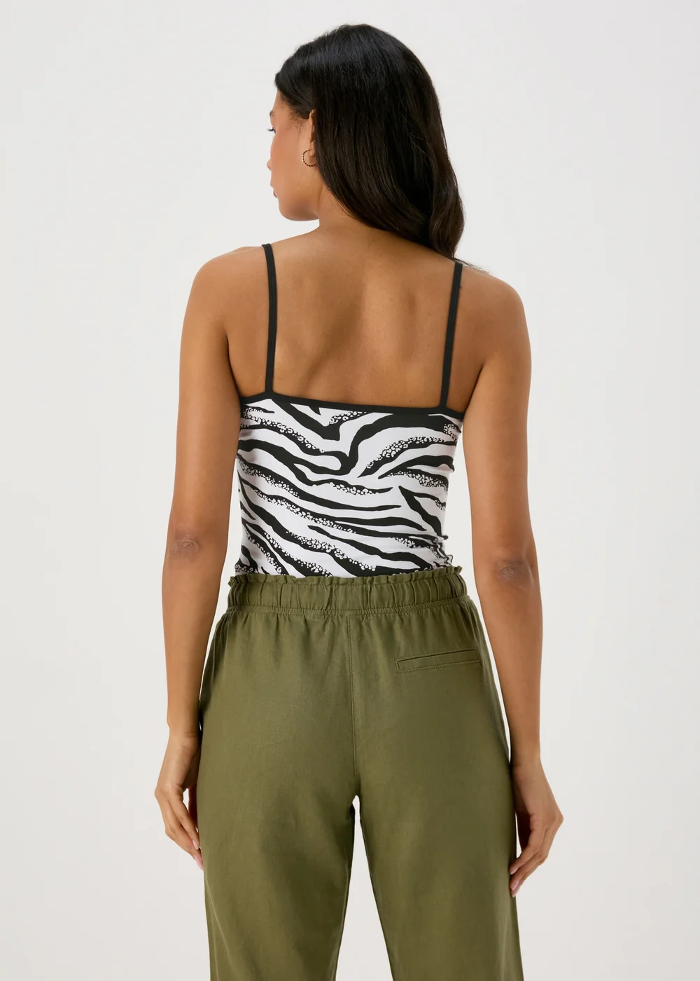 Black/White Animal Print Basic Cami Vest - 8 Image 2