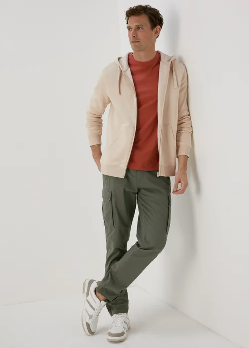 Beige Essential Zip Hoodie - S Image 4