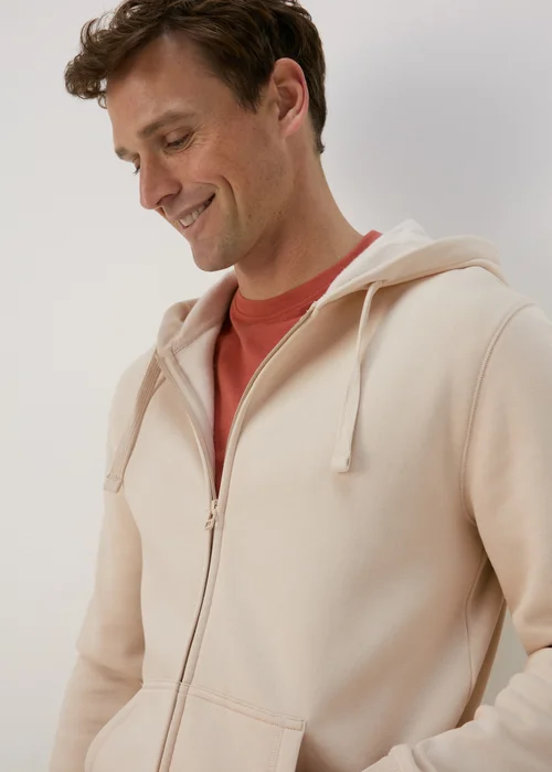 Beige Essential Zip Hoodie - S Image 1