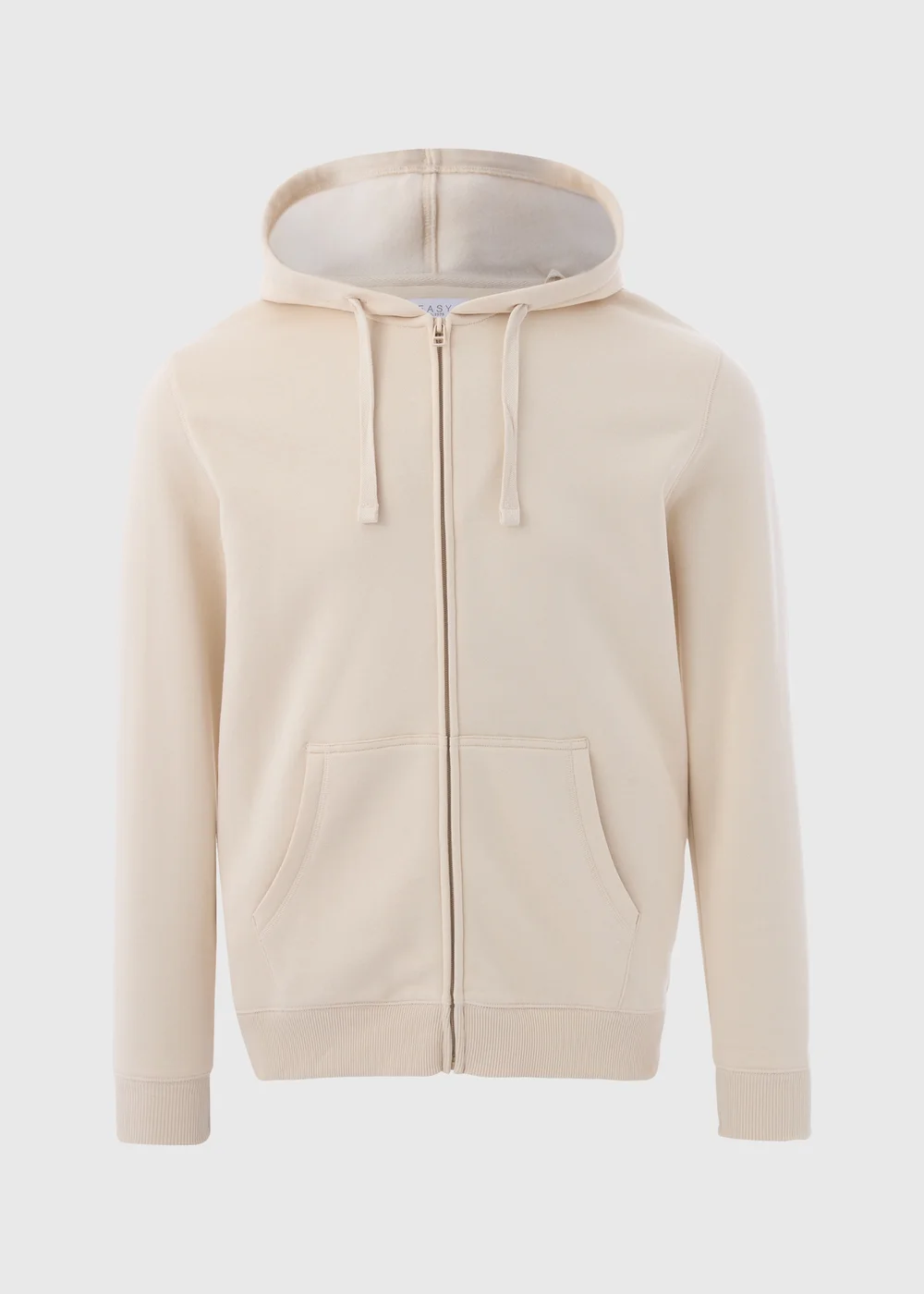Beige Essential Zip Hoodie - S Image 5