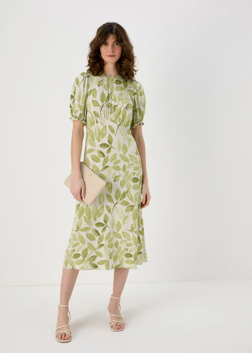 Et Vous Lime Leaf Print Midi Tea Dress - 8 Image 4