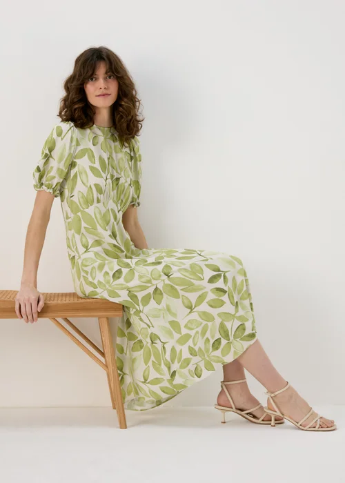 Et Vous Lime Leaf Print Midi Tea Dress - 8 Image 1