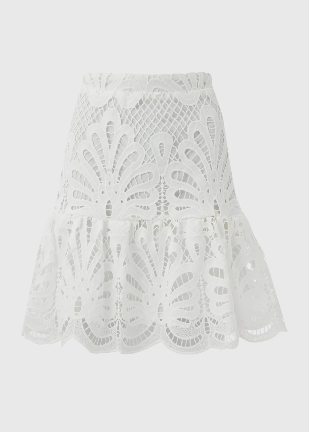 Et Vous White Lace Peplum Skirt - Size 8 Image 5
