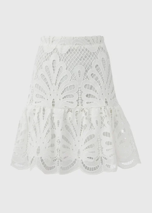 Et Vous White Lace Peplum Skirt - Size 8 Image 5