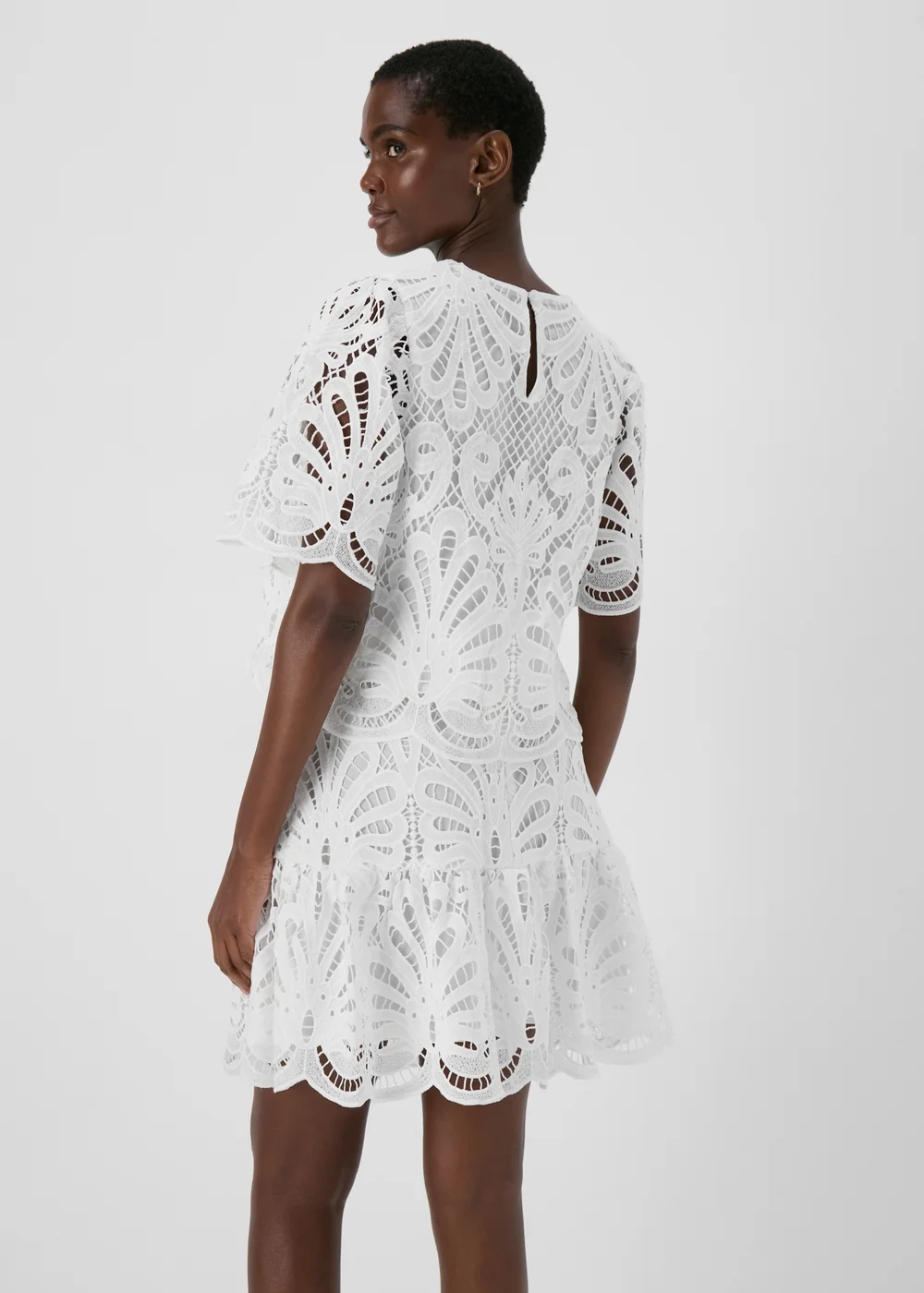 Et Vous White Lace Peplum Skirt - Size 8 Image 2