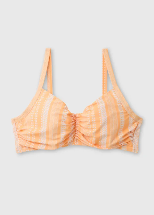 Orange Jacquard D Plus Ruched Bikini Top - 32DD Image 4