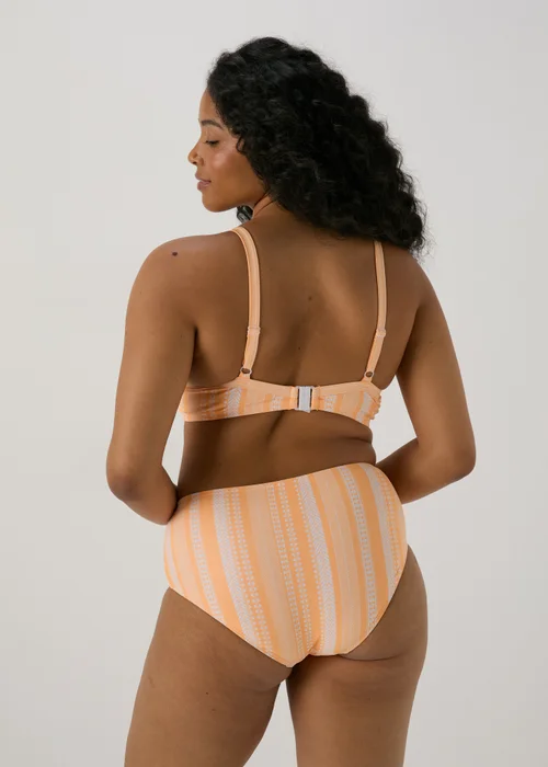 Orange Jacquard D Plus Ruched Bikini Top - 32DD Image 2