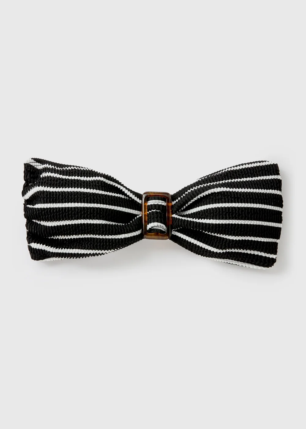 Black Mono Stripe Textured Bandeau Top - Size 6 Image 4