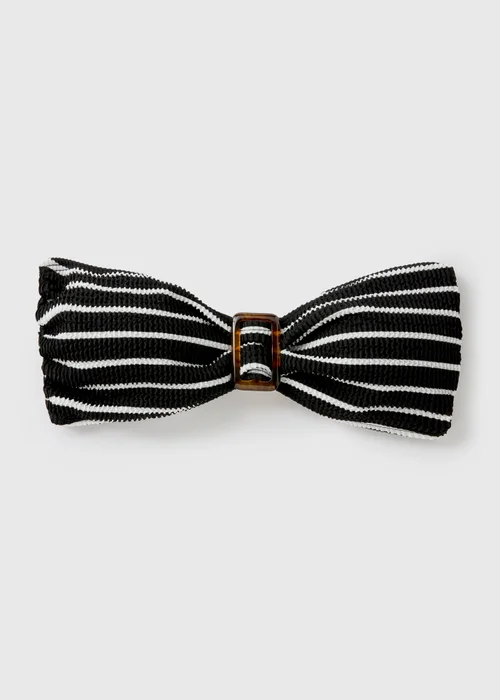 Black Mono Stripe Textured Bandeau Top - Size 6 Image 4