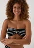 Black Mono Stripe Textured Bandeau Top - Size 6 Image 3
