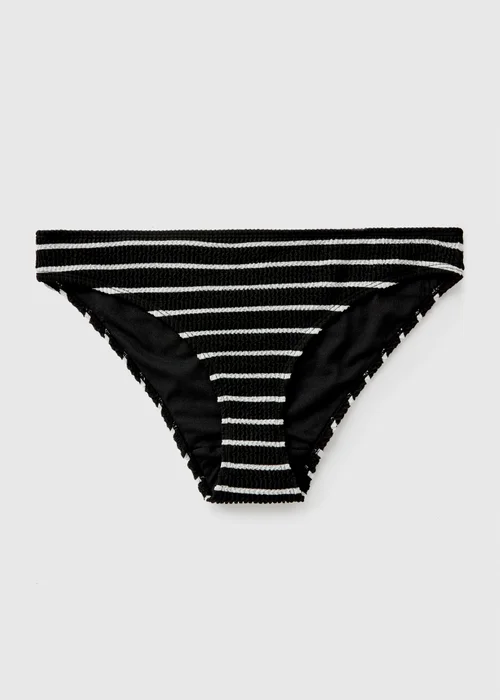 Black Mono Stripe Textured Mini Briefs - Size 6 Image 4