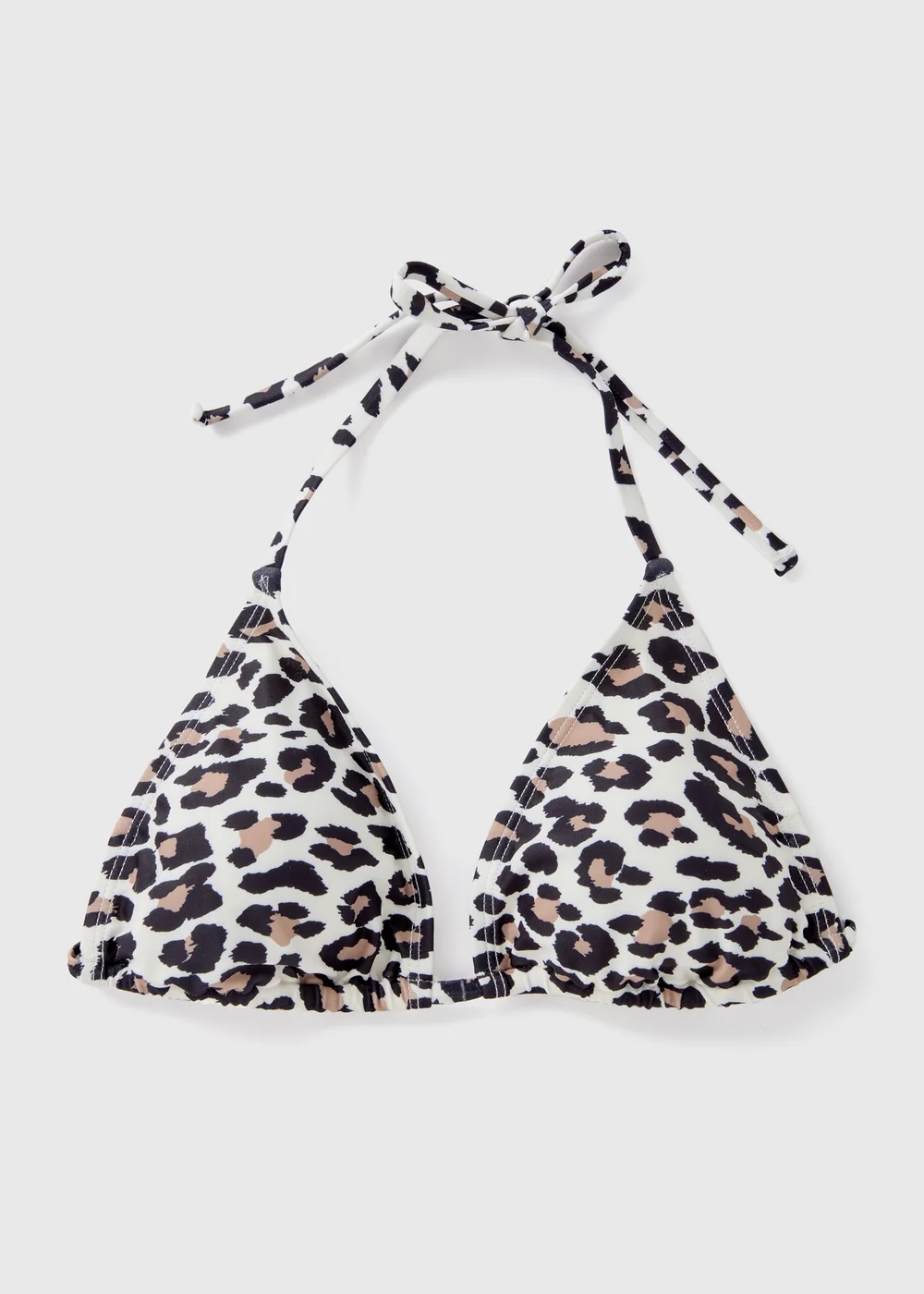 Black & Cream Reverse Tile Triangle Bikini Top - Size 6 Image 4