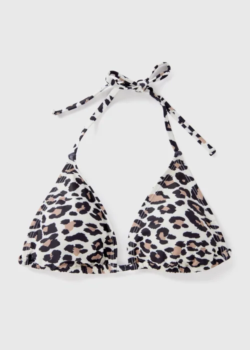 Black & Cream Reverse Tile Triangle Bikini Top - Size 6 Image 4