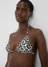 Black & Cream Reverse Tile Triangle Bikini Top - Size 6 Image 3